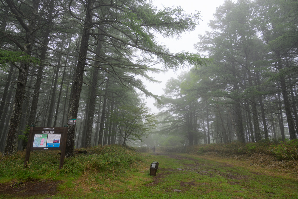 湯の丸高原の夏山リフトを降り、湯の丸山山頂を目指して登山をスタートする様子。初心者登山にも人気の整備された登山道が続いている。