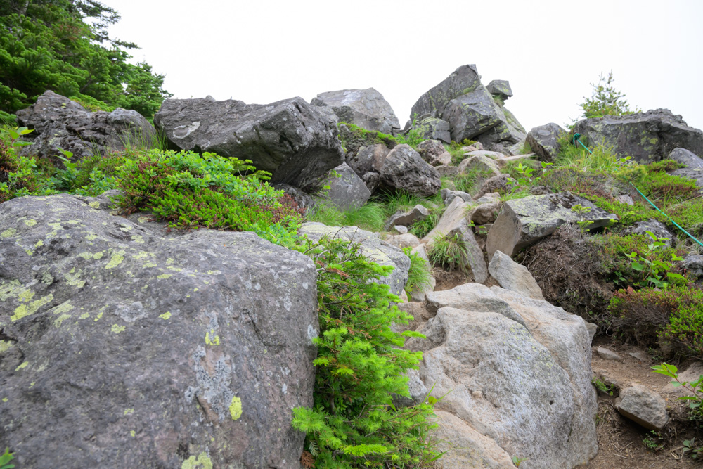 蛇骨岳山頂目前にある岩場